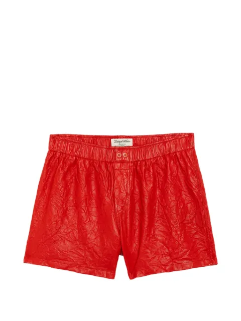 Zadig&Voltaire Pax crinkled-leather shorts Red RWBS00001