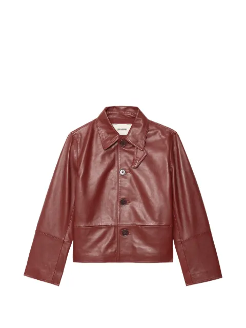 Zadig&Voltaire button-up leather jacket Red RWOW01288