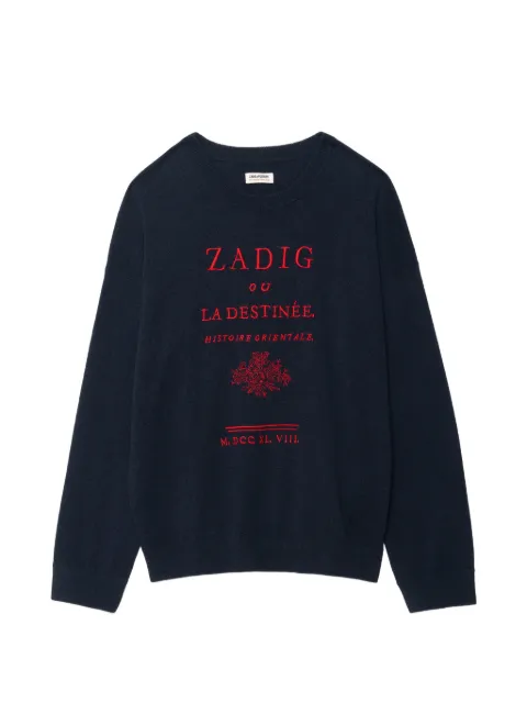 Zadig&Voltaire Marko crew neck jumper Blue KMSW01890