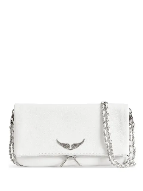 Zadig&Voltaire Rock grained leather clutch bag White LWBA00001