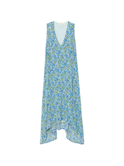 Zadig&Voltaire Rerol floral-print asymmetric dress Blue WWDR02645