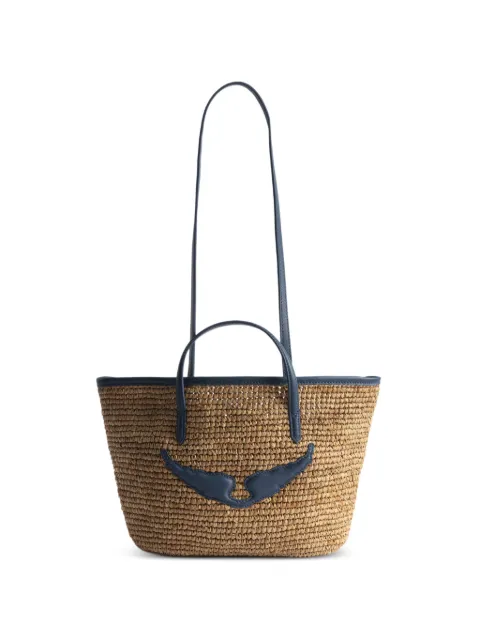Zadig&Voltaire mini Wings raffia tote bag Neutrals LWBA04355