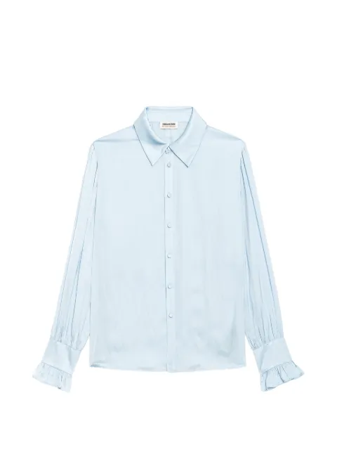 Zadig&Voltaire Thely long-sleeve satin shirt Blue WWSH02226