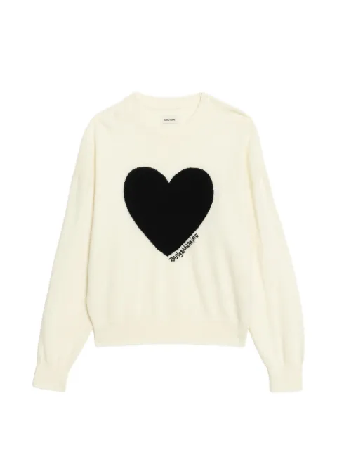 Zadig&Voltaire Gaby heart intarsia sweater Neutrals KWSW03050