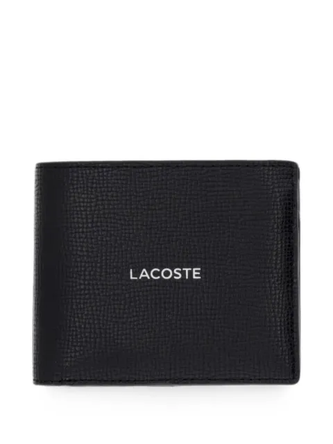 Lacoste Ossian medium logo-print textured leather wallet Black NH5053OI