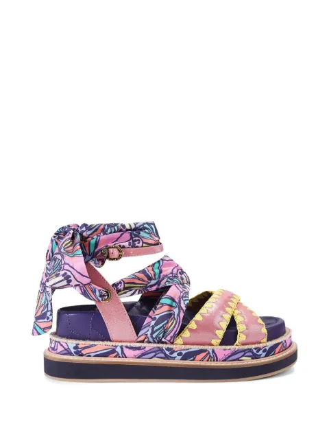 Kurt Geiger London Orson butterfly-print wrap-around sandals Pink 5597357209