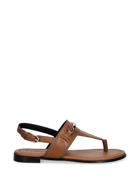 Furla logo-plaque buckled sandals Brown YL14FHEA053203B00