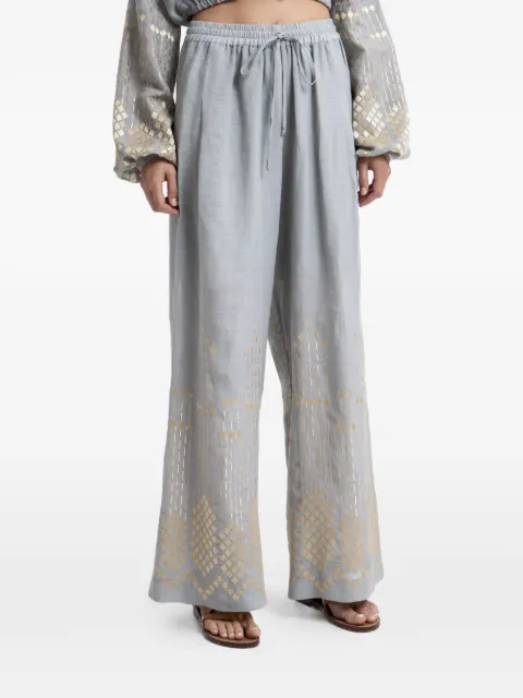 GREEK ARCHAIC KORI embroidered drawstring trousers Grey S26K4081083