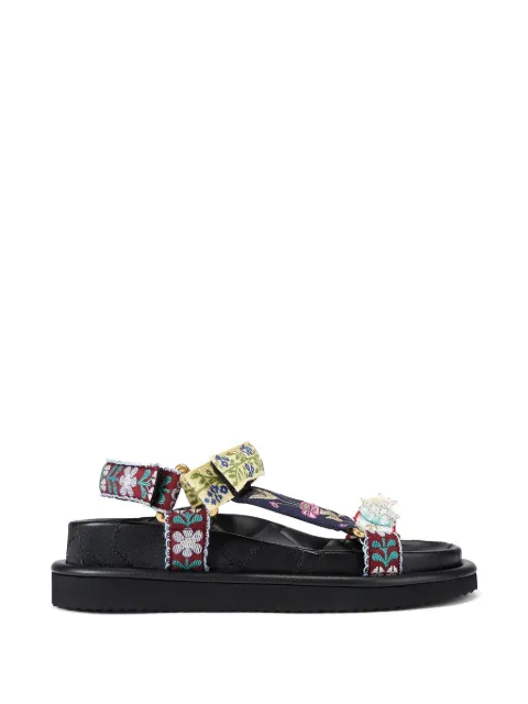 Kurt Geiger London floral-embroidered crystal-embellished sandals Blue 4461605609