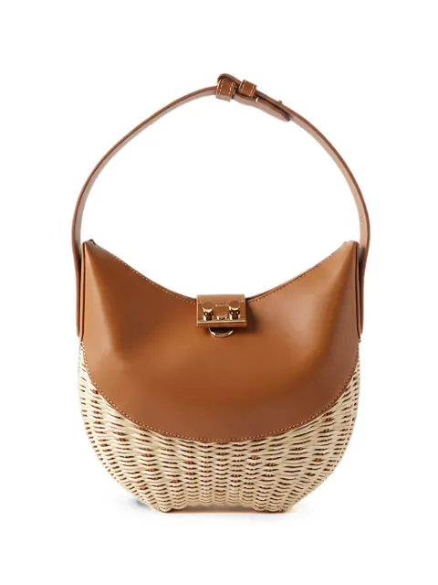 Rodo small Paris wicker leather tote bag Neutrals B088370829