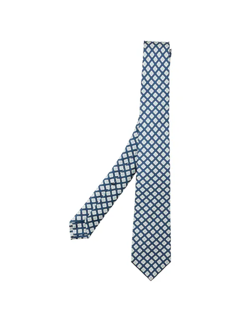 Kiton geometric-print tie Blue UCRVKRC08L05