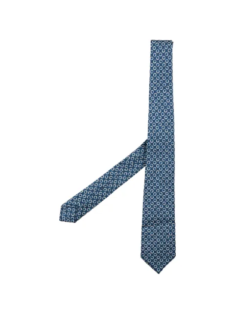 Kiton geometric-print tie Blue UCRVKRC07L04