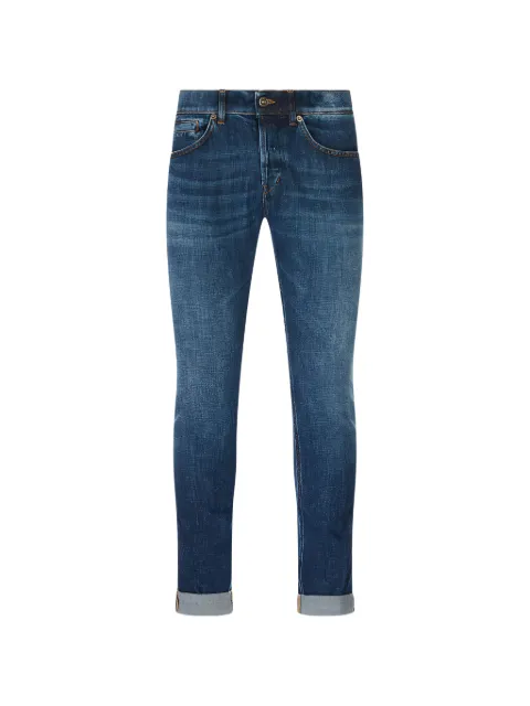 DONDUP logo-plaque whiskered skinny jeans Blue UP232DSE340MA2