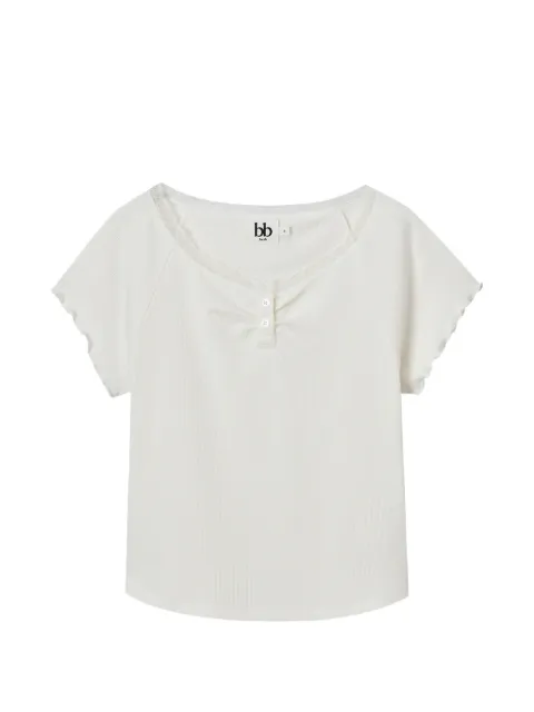 b+ab lace-trim ribbed T-shirt Neutrals 6S640AS
