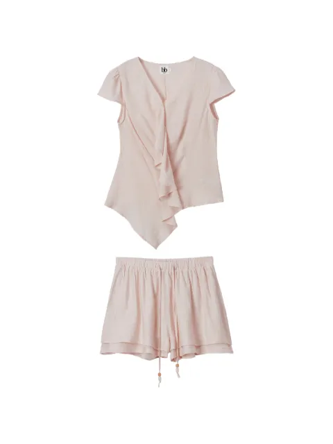 b+ab ruffled-detail short set Pink 6S153AS