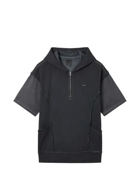 Musium Div. half-zip hooded T-shirt Black MMUTPM01183X