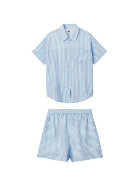 b+ab striped shirt ad shorts set Blue 6S150AS