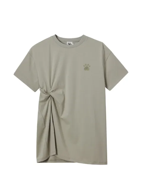 b+ab twist-detail cat-print T-shirt Green 6S655AS