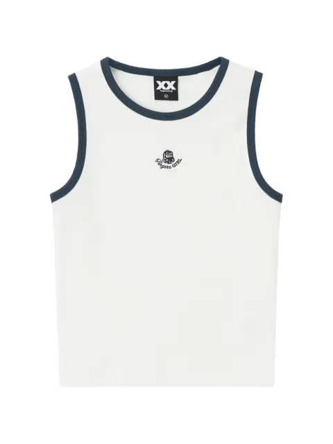 FINGERCROXX ribbed logo-embroidered top Neutrals FFXVTW01420X