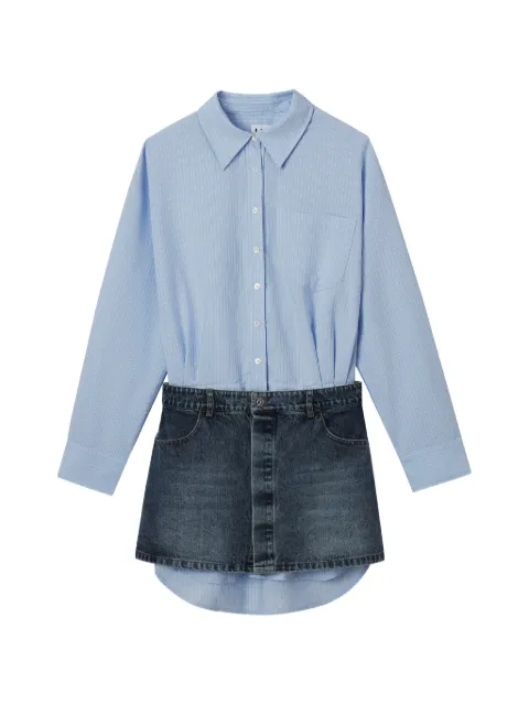 b+ab denim-panel mini dress Blue 6S142AS