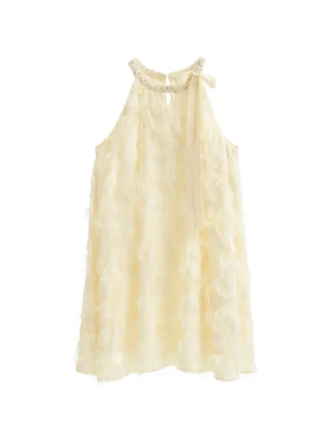 b+ab fringe-trimmed sequin-embellished mini dress Neutrals 6S147AS