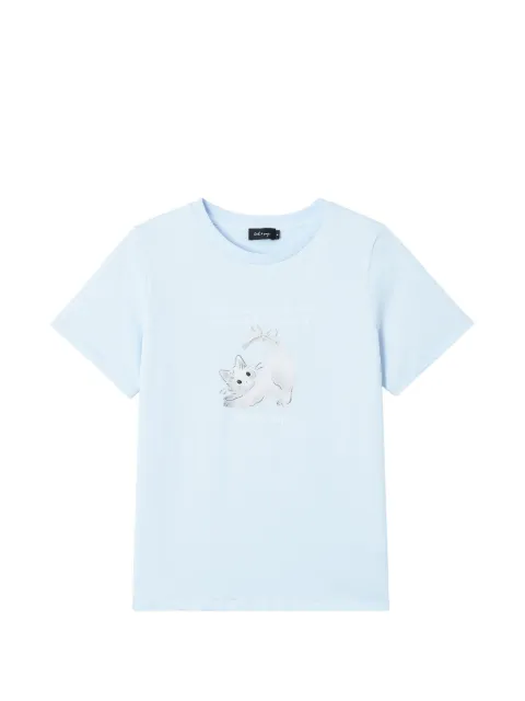 tout a coup cat-print T-shirt Blue M624AS6