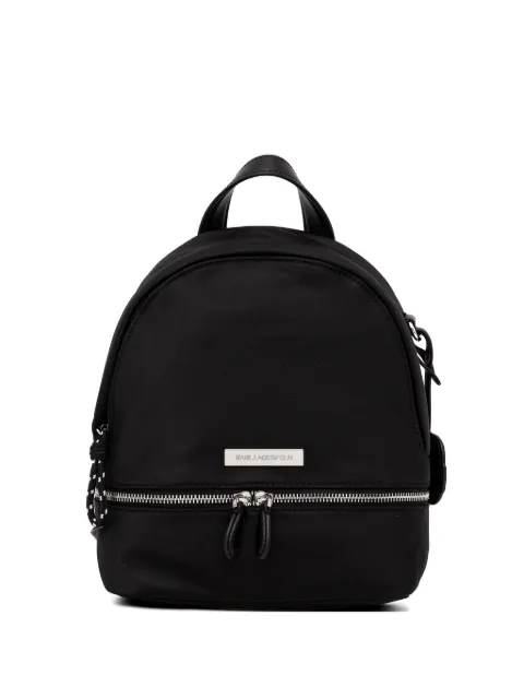 Karl Lagerfeld logo-plaque backpack Black B2W30067999