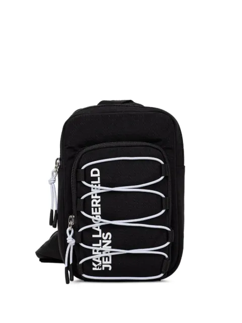Karl Lagerfeld Jeans logo-print bungee-cord belt bag Black B2M30160