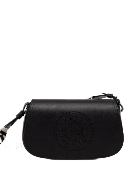 Karl Lagerfeld perforated-logo leather crossbody bag Black B2W300151AV