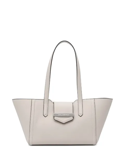 Karl Lagerfeld logo-plaque grained-leather tote bag Neutrals B2W30108110