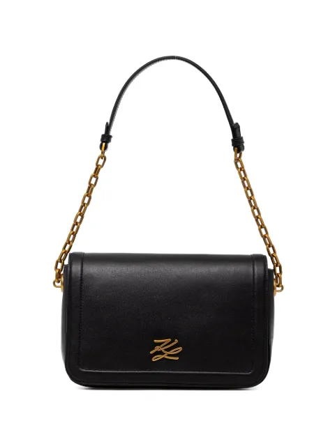 Karl Lagerfeld logo-plaque chain-link shoulder bag Black B2W30036992