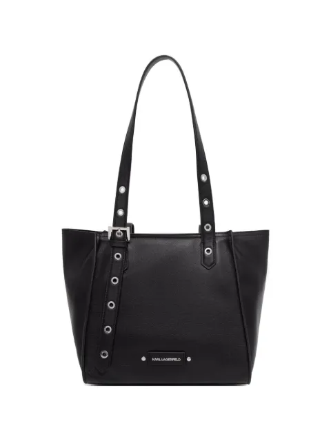 Karl Lagerfeld eyelet-embellished buckled tote bag Black B2W300851AV