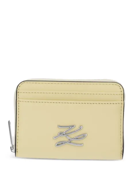Karl Lagerfeld Small K/Autograph logo-plaque cardholder wallet Yellow B2W320051LD