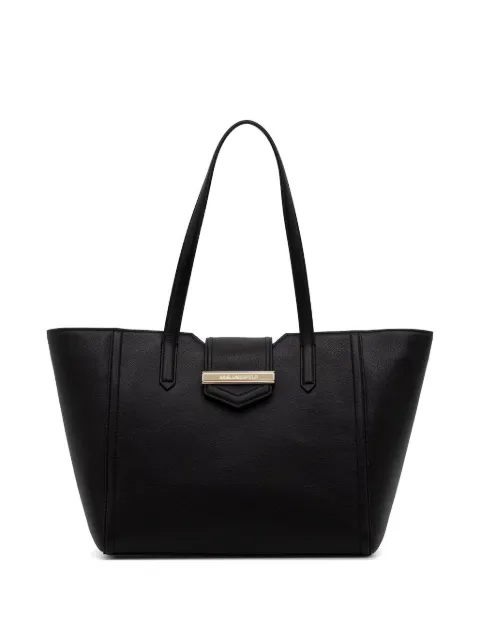 Karl Lagerfeld logo-plaque leather tote bag Black B2W30097992