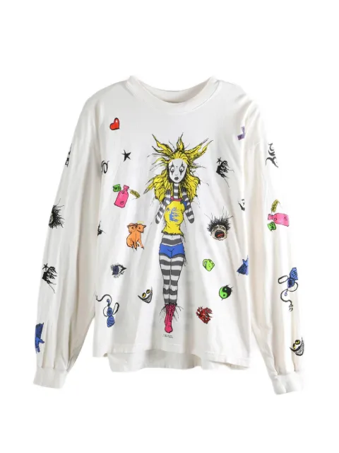 HELLSTAR Down the Paradise Path graphic-print long-sleeve sweater White HSSS26LS02