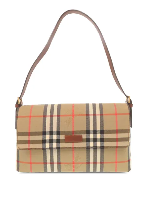Burberry Pre-Owned 2000-2017 Haymarket Check Canvas Flap shoulder bag Neutrals 0JFMR1H0162PRVYC