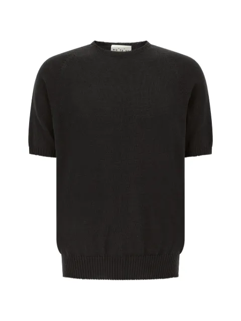 Ma'ry'ya short-sleeve knitted T-shirt Black YSK026B5