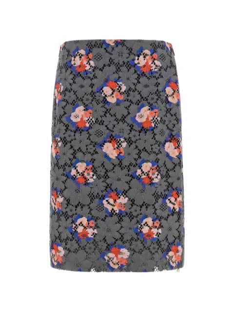 FENDI lace floral-pattern midi skirt Grey FQ7722AW9E