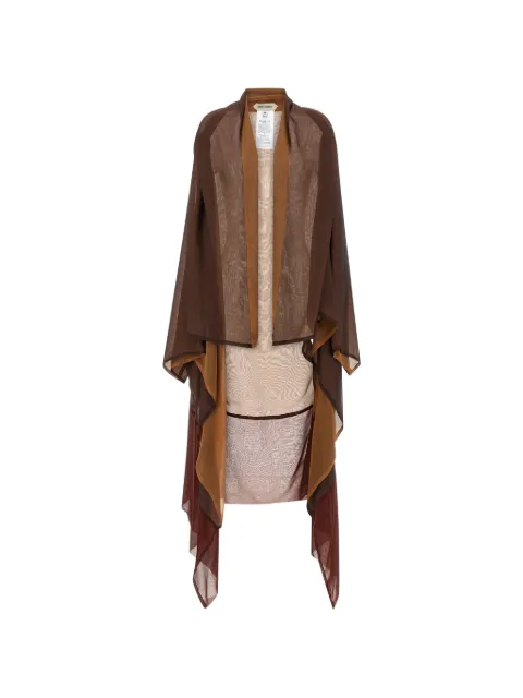 Alberta Ferretti shawl-collar chiffon cardigan Brown A060601151103