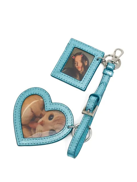 PEPA SALAZAR metallic-effect heart-shape bag charm Blue PSFW25CHARM