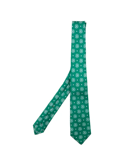 Kiton geometric-pattern tie Green UCRVKRC07L47