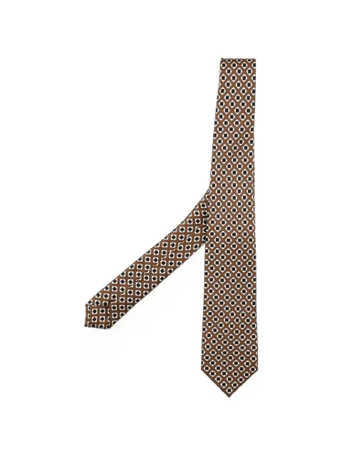 Kiton geometric-print tie Brown UCRVKRC08L05
