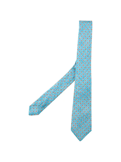 Kiton floral-print tie Blue UCRVKRC07L71