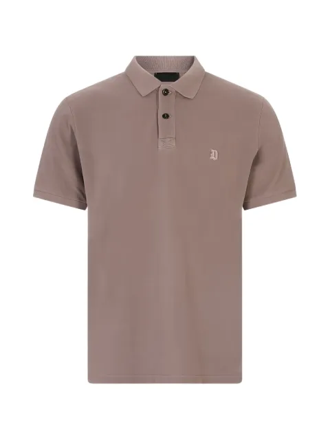 DONDUP logo-embroidered piqué polo shirt Brown US302JF0315PTO