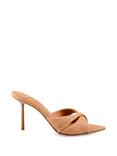 Le Silla Shirley woven crossover heeled sandals Orange 6621F080BXPPPAN