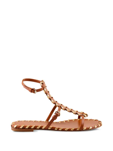 Gianvito Rossi whipstitch-trim ankle-strap sandals Brown G3272105CUOVK1