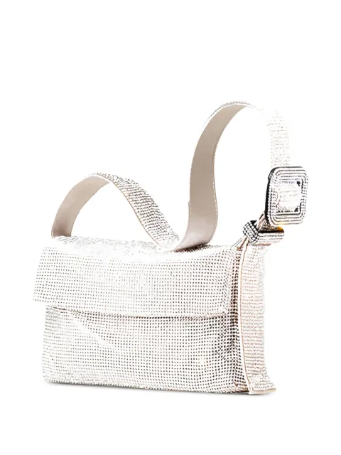 Benedetta Bruzziches crystal-embellished buckle-detail shoulder bag Silver 0012