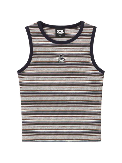 FINGERCROXX stripe-pattern ribbed top Grey FFXVTW01420Y