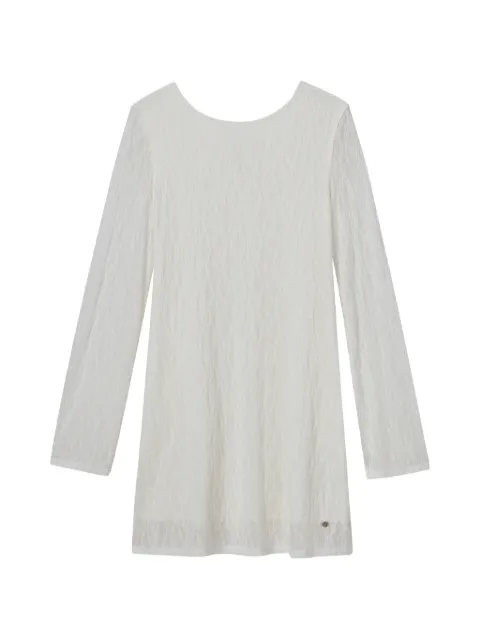 b+ab lace-textured long-sleeve mini dress White 6S632AS