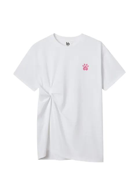 b+ab cat-print twist-detail T-shirt White 6S655AS